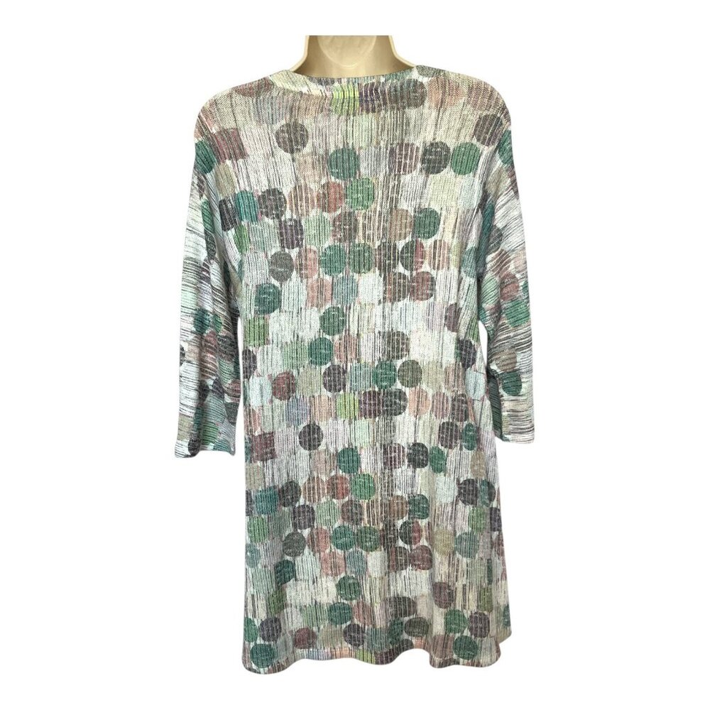 Inoah Mosaic Top Knit Tunic Size M Geometric Pattern Wam Tones - Picture 5 of 10